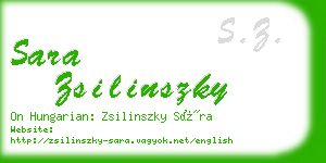 sara zsilinszky business card